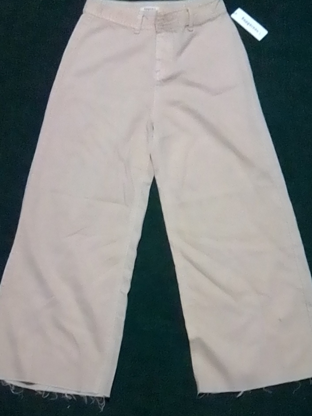 High-Rise Wide Leg Chinos in Light Tan